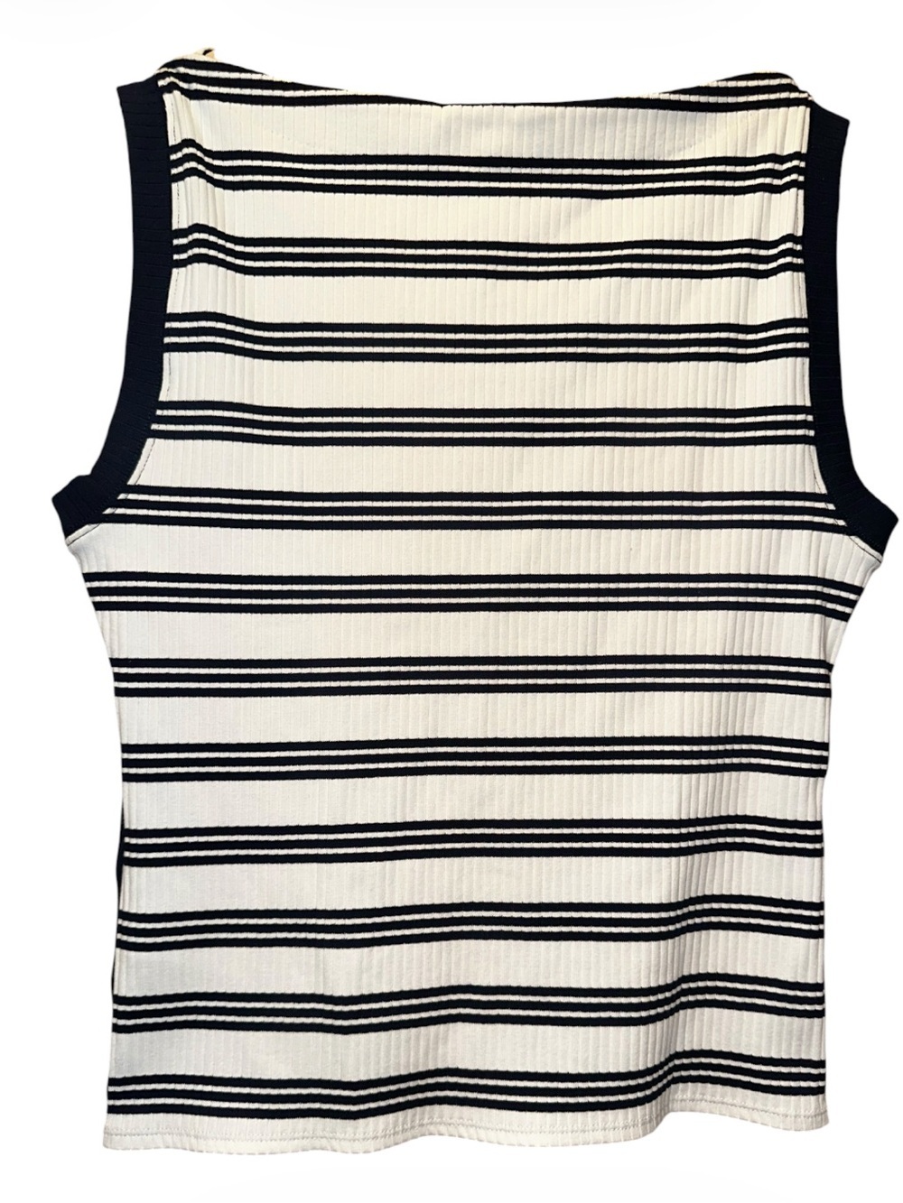J. Crew Sleeveless Ribbed Stripe Tank Top - Navy & White - Picture 5 of 5